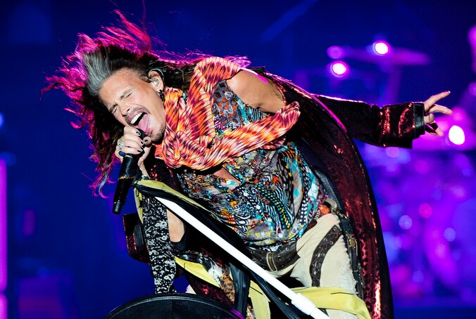 Steven Tyler van Aerosmith op het podium 