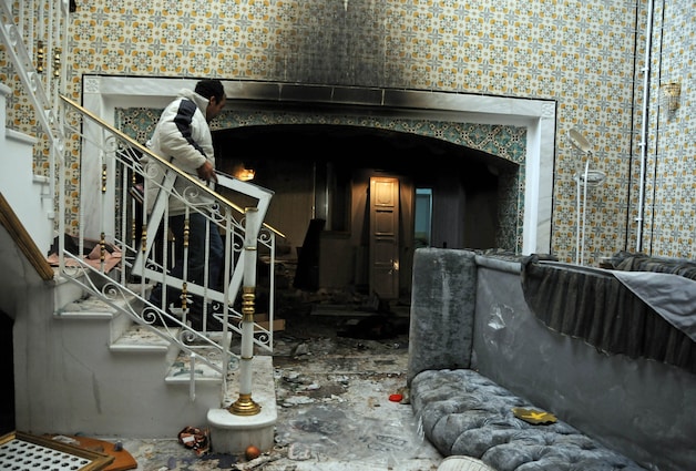 Het huis van een broer van Leila Ben Ali is leeggeplunderd.