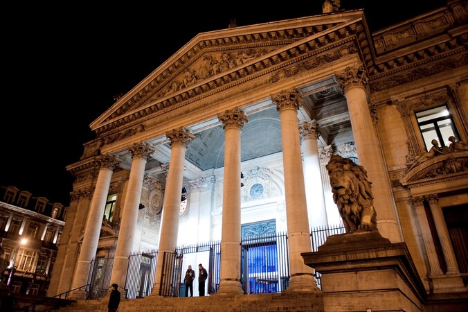 Het Brusselse beursgebouw.