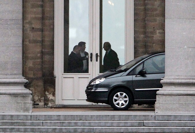 N-VA-voorzitter Bart De Wever bij de koning.