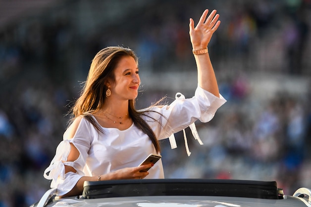 Ook turnster Nina Derwael werd gevierd voor haar gouden medaille.