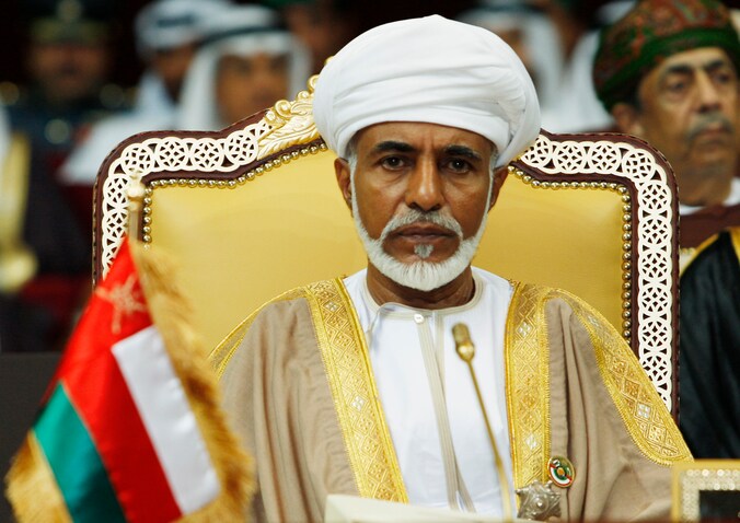 Sultan Qaboos bin Said, die al ruim 40 jaar aan de macht is in Oman.