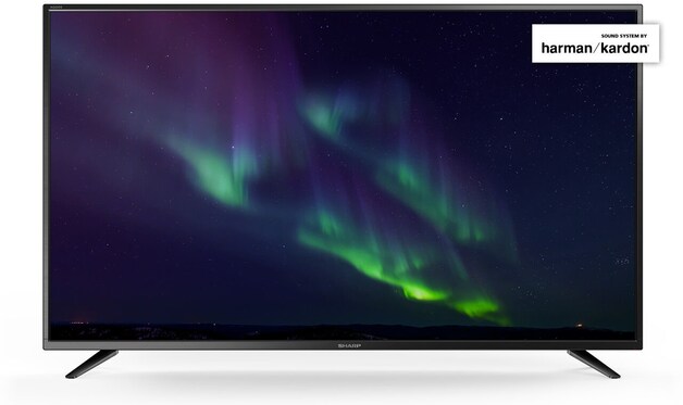 Dit toestel van Sharp heeft een ingebouwd Harman Kardon-audiosysteem.