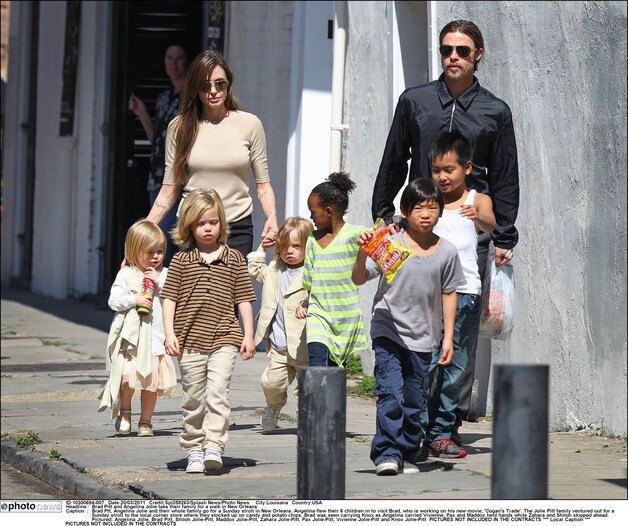 De familie Jolie-Pitt eindigde op een derde plaats