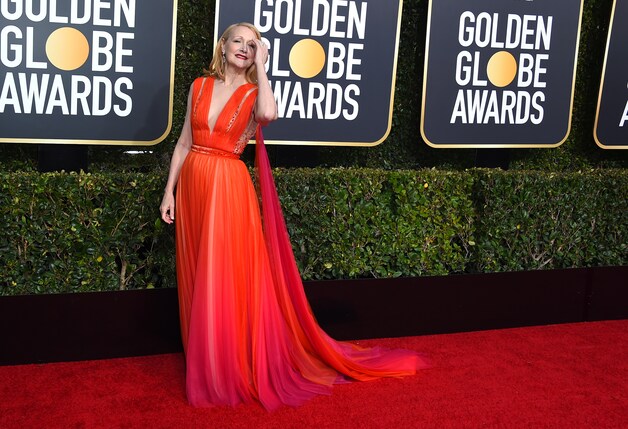 Patricia Clarkson arriveert op de rode loper. Ze is genomineerd met de HBO-thriller ‘Sharp Objects’.