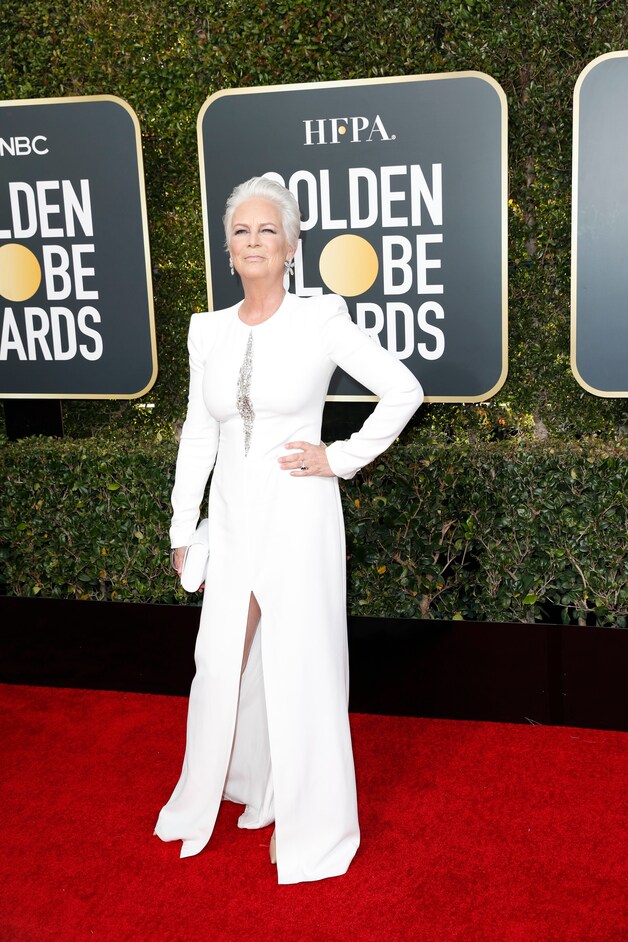 Actrice Jamie Lee Curtis zag er maagdelijk wit uit. 