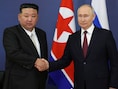 De Noord-Koreaanse leider Kim Jong-un en de Russische president Vladimir Poetin. 