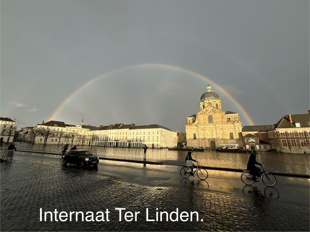 Dubbele regenboog in Gent.