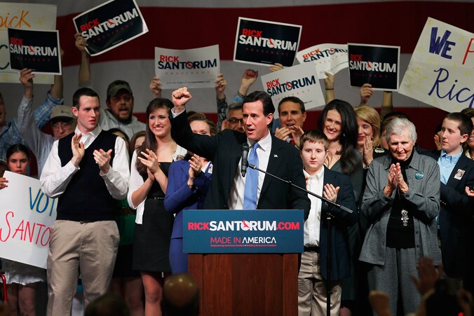 De Republikeinse presidentskandidaat Rick Santorum.