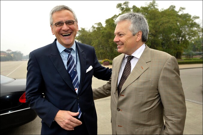 Kris Peeters en Didier Reynders in maart 2012.