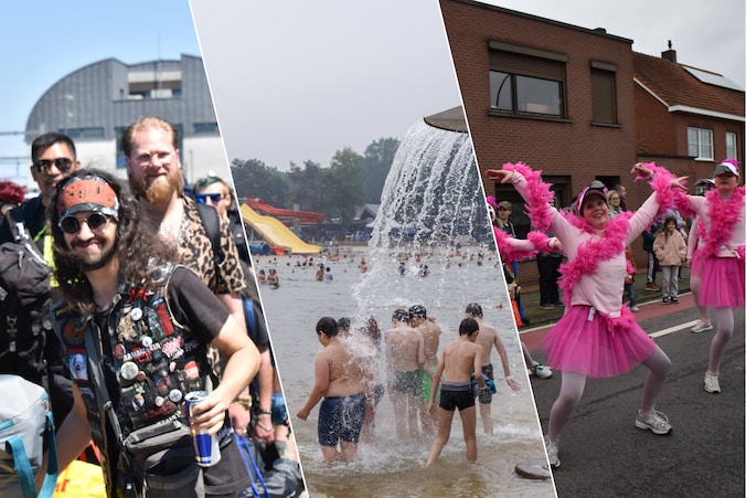 Kampeerders van Graspop stromen toe in het station van Mol. / Pennenzakkenrock op het provinciaal domein Zilvermeer. / Vosselaar geniet van de traditionele carrnavalsstoet.