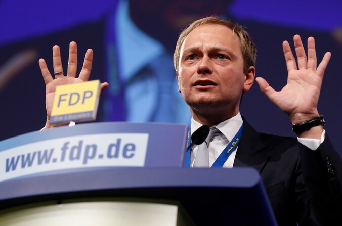 Kopstuk van de FDP Christian Lindner.