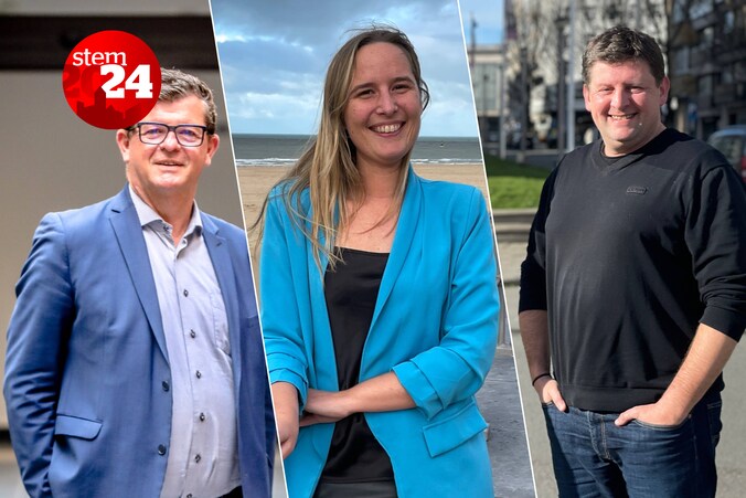 Bart Tommelein (l.) is de kopman voor Trots op Oostende. Charlotte Verkeyn trekt de lijst van N-VA en John Crombez (r.) is lijsttrekker voor Vooruit.
