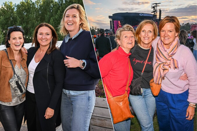 Stephanie d'Hose, Gwendolyn Rutten en Annelies Verlinden / Federaal parlementslid Els Van Hoof (uiterst rechts) en vriendinnen Veerle en Miek.