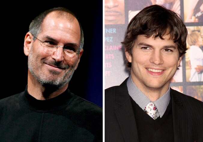 Steve Jobs & Ashton Kutcher.