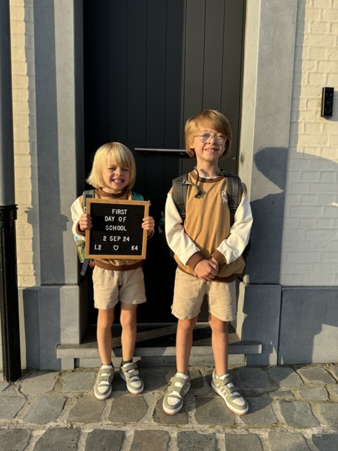 Finn en Matz uit Putte vol goede moed gestart aan nieuw schooljaar