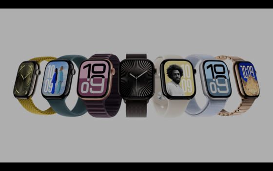 De nieuwe Apple Watch in de verschillende beschikbare kleuren.