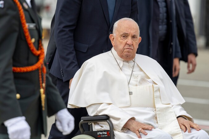 Paus Franciscus tijdens zijn bezoek aan ons land, archiefbeeld.