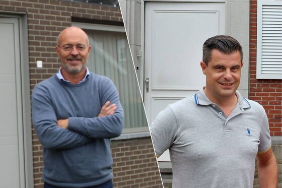 Kurt Grymonprez van stadspartij STiP+ in Izegem / Sam Weyts, lijsttrekker van Vlaams Belang. 