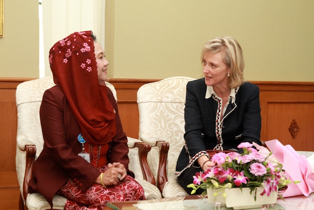 Prinses Astrid op handelsmissie in India midden april 2012.