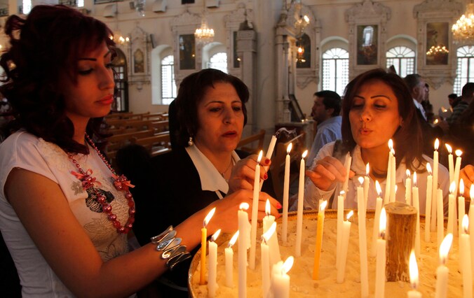 Syrische christenen in Damascus in 2012.