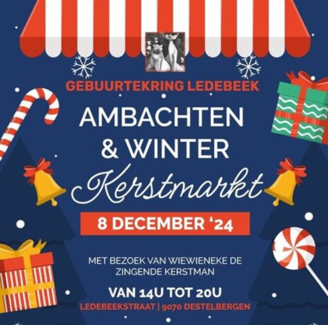 Gebuurtekring Ledebeek organiseert kerstmarkt op 8 december