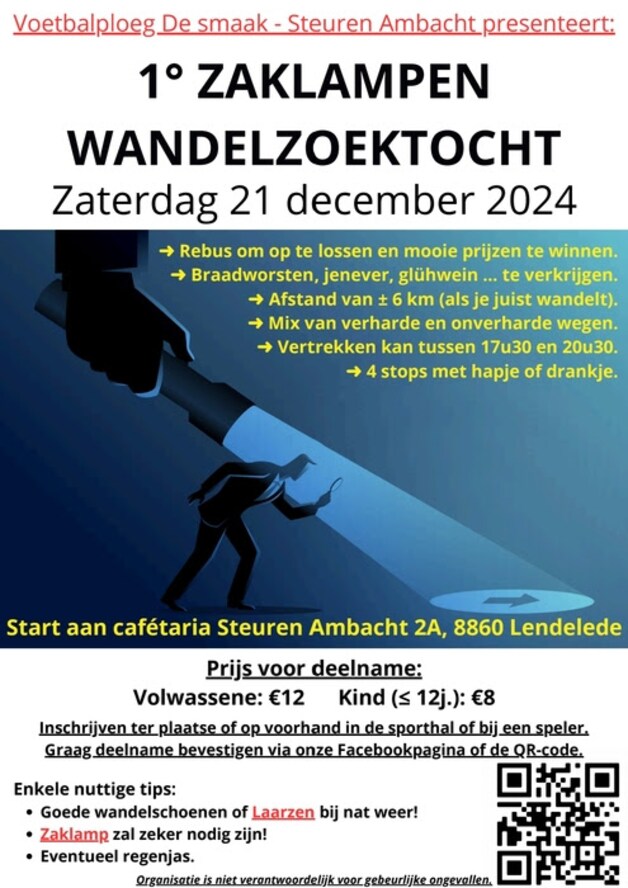 Affiche van de zaklampenzoektocht.