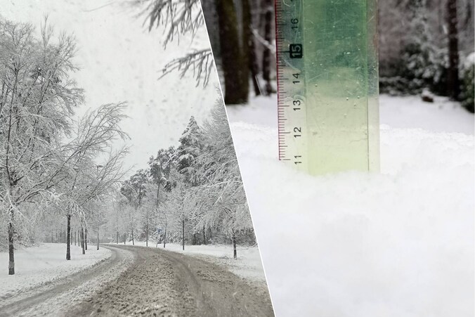 Sneeuwtapijt tot wel 11 centimeter in Lanaken