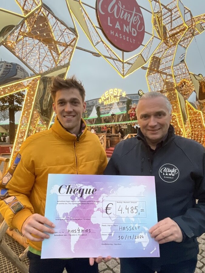 Winterland Hasselt schenkt 4.485 euro aan Kids4Kids
