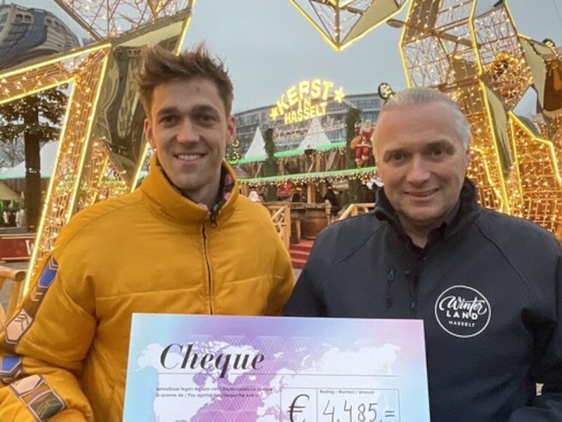 Winterland Hasselt schenkt 4.485 euro aan Kids4Kids