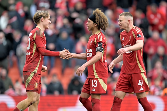 De spelers van Standard tijdens de match van afgelopen weekend tegen Dender.