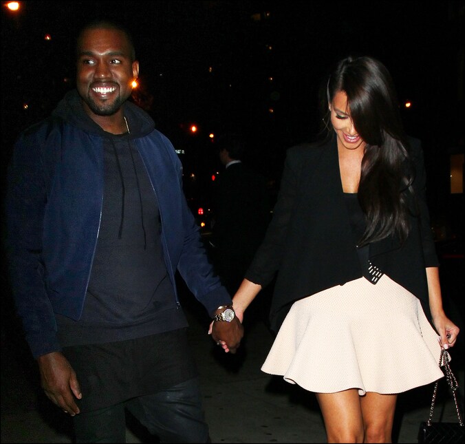 Kanye West en Kim Kardashian in New York City.