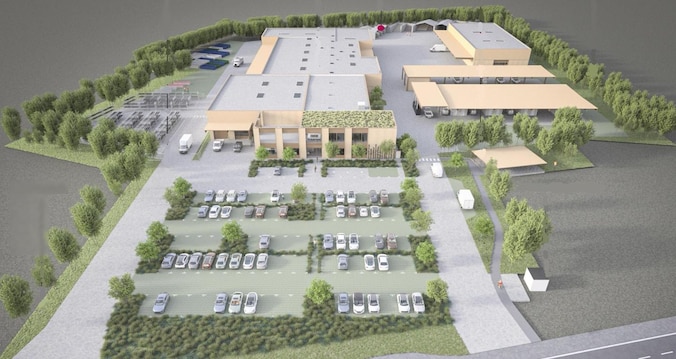 Een 3D-model van hoe de nieuwe stedelijke werkplaats er zou moeten uitzien.