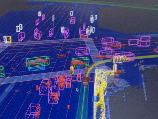 Dit plannetje krijgt de zelfrijdende Google-auto te zien wanneer hij het wegennetwerk van Las Vegas doorkruist.