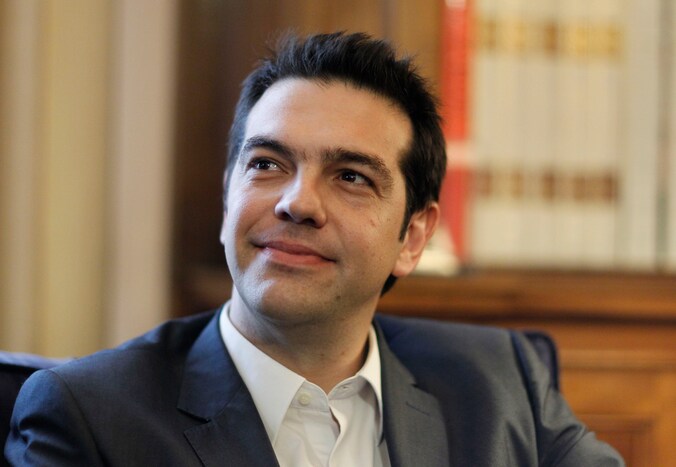 Alexis Tsipras, leider van de Griekse radiaal linkse partij Syryia.