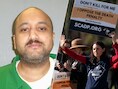 Links: Mikal Mahdi een dag voor zijn executie. Rechts: Tegenstanders van de doodstraf demonstreren bij de gevangenis in Columbia (South Carolina) tegen de voltrekking van het vonnis tegen Mahdi.