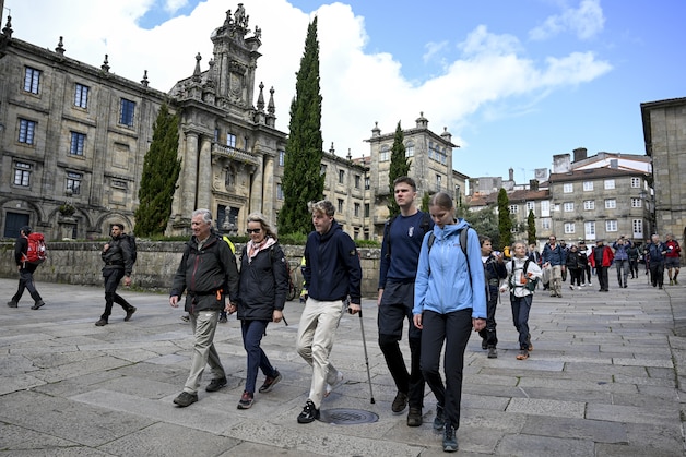De bedevaart van het koninklijk gezin eindigde vorig jaar aan de kathedraal van Compostela.