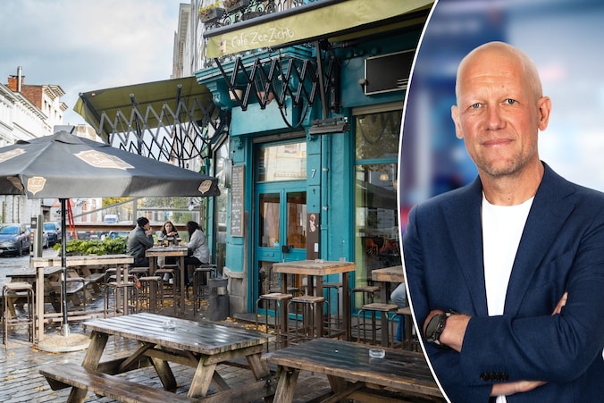 Cafe Zeezicht in Antwerpen / Hoofdredacteur Dimitri Antonissen.