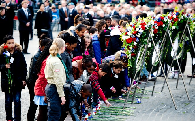 De jaarlijkse Dodenherdenking op de Dam in Amsterdam