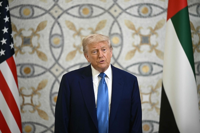 De Amerikaanse president Donald Trump in Qatar.