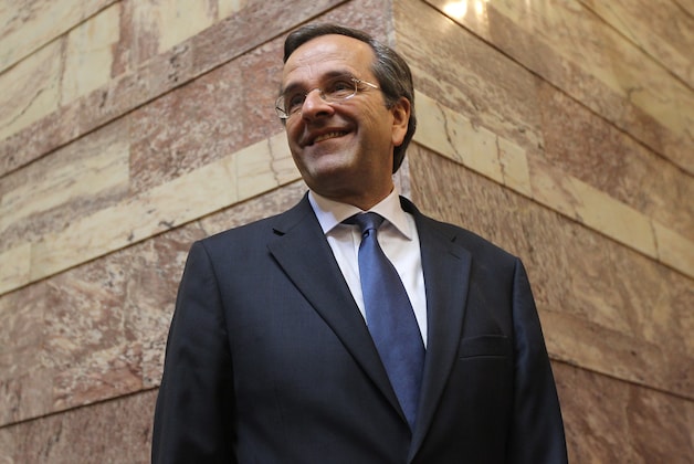 Antonis Samaras, leider van de conservatieve Nieuwe Democratie.