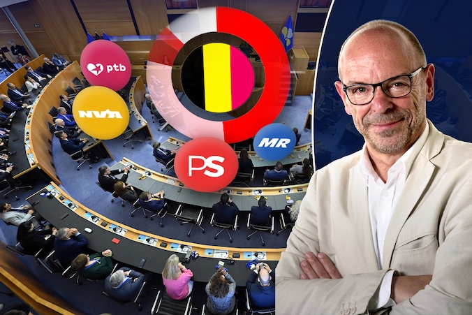 Een jaar na de verkiezingen is de politieke impasse in Brussel compleet. Rechts: politiek watcher Alain Gerlache.