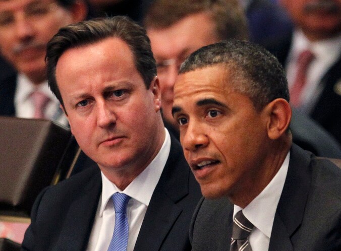 De Britse premier David Cameron en de Amerikaanse president Barack Obama.