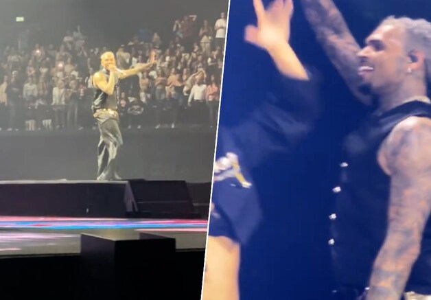 Chris Brown bedankt gevangenis Manchester tijdens show