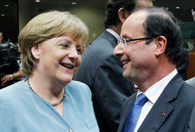 Angela Merkel en François Hollande.