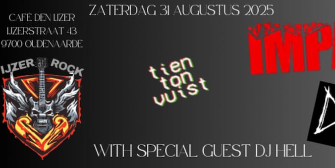 Ijzer Rock aan Café den Ijzer in Oudenaarde op 31 augustus.