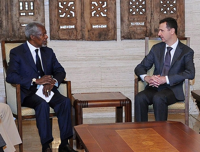 Bashar al-Assad met Kofi Annan.