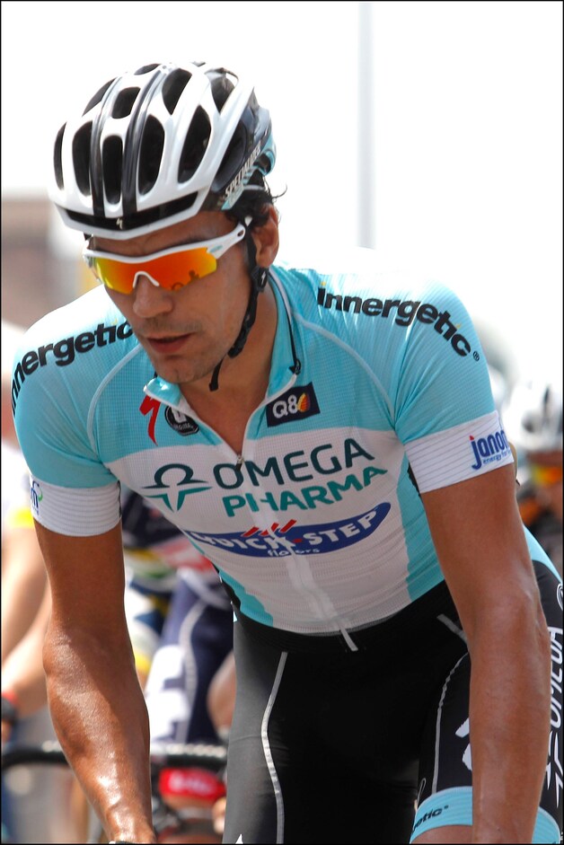 Gert Steegmans moet Cavendish in de laatste meters afzetten.