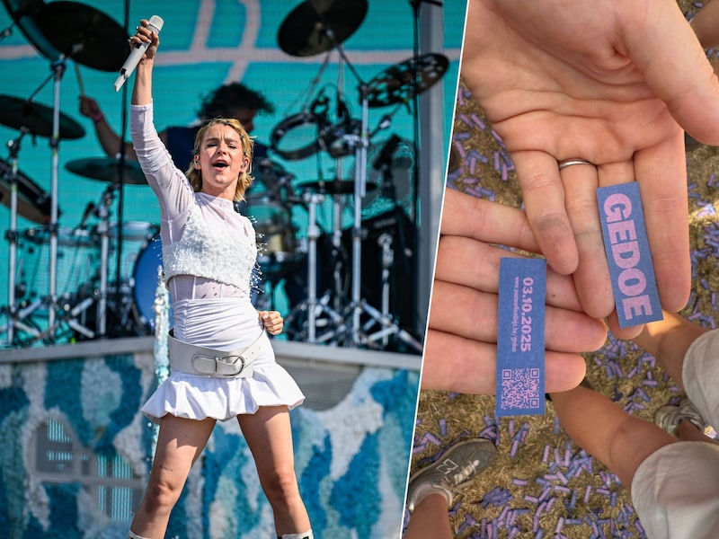 Pommelien Thijs trakteert bloedheet Pukkelpop op nieuwe nummers en confetti met een boodschap
