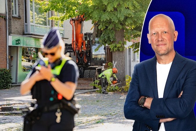 Protest tegen het kappen van de bomen in Deurne om een keerlus voor de tram aan te leggen.